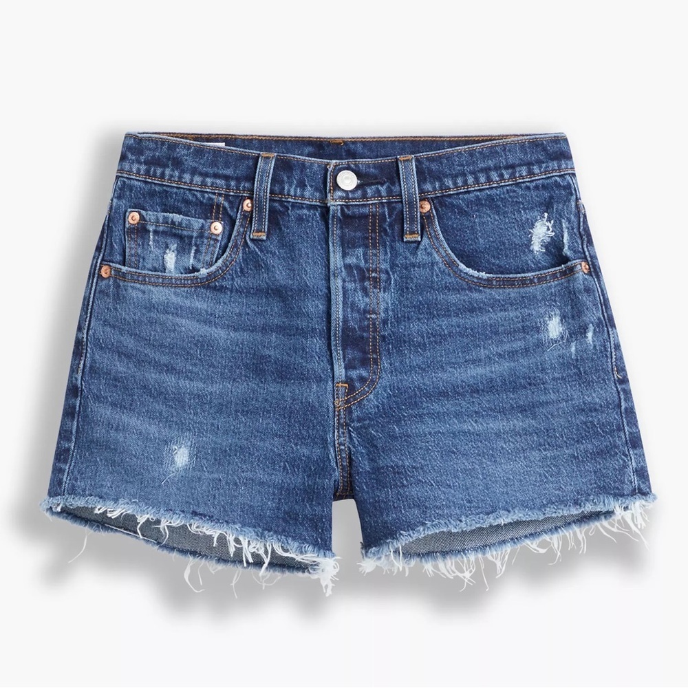 Levi’s 501 high-rise frayed cutoff jean shorts - size 29 - Picture 2 of 8